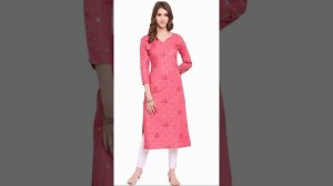 Henely Neck Design kurti || 𝘽𝙪𝙩𝙩𝙚𝙧𝙛𝙡𝙮 || Women's Cotton Rayon Foli Print Straight Kurti/Kurta #rayo