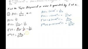 Find a third order Taylor Polynomial