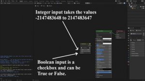 Blender How to create integer and boolean node sockets input