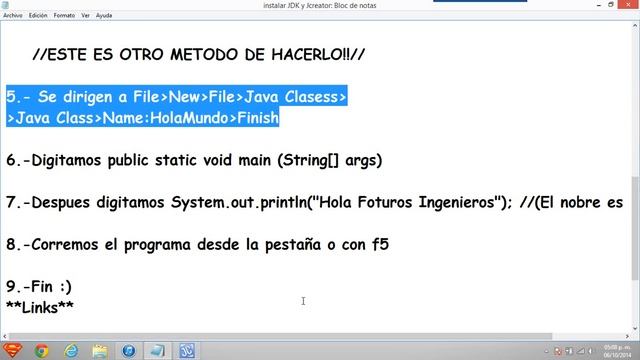 instalar Java JDK, Jcreator y ejemplo de programa "HolaMundo" смотреть онлайн
