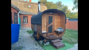 Баня Бочка Квадро 2.5x2.1 м (Парная с крыльцом ) от компании Penkoff