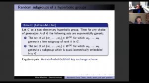 Alexei Miasnikov. Asymptotic group theory: trends, results, and open questions.