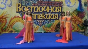 Children belly dance with veils