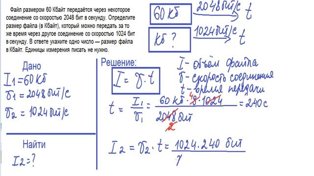 задание 15 ОГЭ информатика. Скорость Интернет