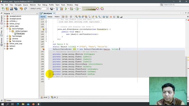 Cara Simpan Dari JTextField Ke dalam JTable Menggunakan Java Netbeans