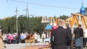Звоны после освящения колоколов на строительстве храма в честь Казанской иконы Божьей Матери