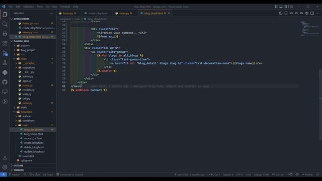 Comment on blog | Django | Python