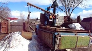 Мой экскаватор Грейфер Копать Своими руками ГАЗ Кран Работа грейфера Роет Техника Землеройка