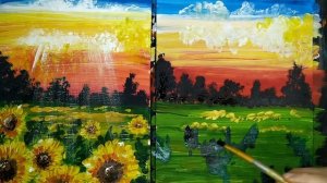 Рисуем подсолнухи гуашью. Видео-урок по творчеству для начинающих. Художник Анастасия Рей.