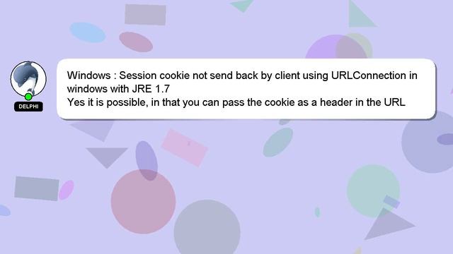 Windows : Session cookie not send back by client using URLConnection in windows with JRE 1.7 смотреть онлайн