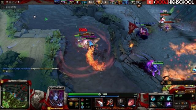 Miracle- Queen of Pain rush Hurricane Pike Hex Sick Game Dota2 Gameplay смотреть онлайн