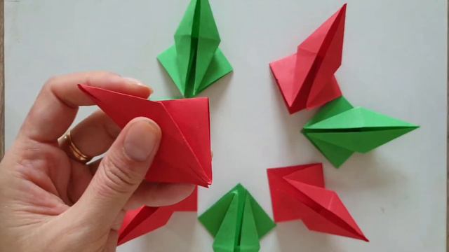 How to make a poinsettia origami? Comment faire un poinsettia origami? Poinsettia origami in paper смотреть онлайн