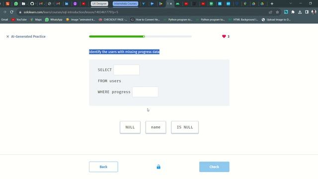 37 AI Generated Practice | Introduction to SQL | Sololearn