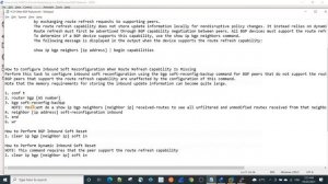 BGP Soft Reconfiguration and BGP Route Refresh