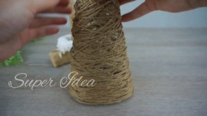 Рождественская Елка в башмачках из джутового шпагата своими руками