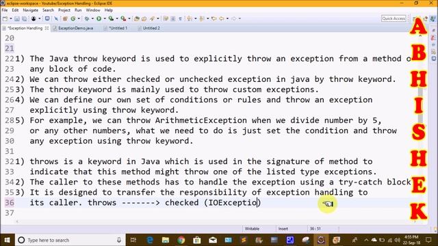 Exception Handling in Java part 2 in Telugu by Kotha Abhishek смотреть онлайн