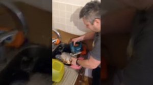 Как разрезать замороженную рыбу.