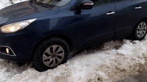 Hyundai ix 35.Диагональ на льду.Эмитация блокировок.Off road.4wd