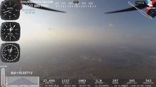 Полет на высоту 1028 метров, видео с полетными данными - Чурбаков Максим.