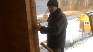Обсада в доме из клеёного бруса.