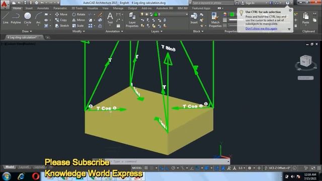 How to calculate sling capacity or tension during lifting of material by 4 leg смотреть онлайн