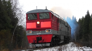 "По заповедным местам". 2ТЭ116-496 с грузовым поездом