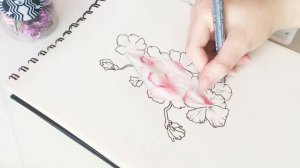 DRAW WITH ME Geometric Flower | watercolor sketch #1