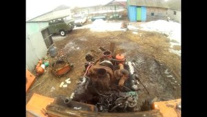 Снятие двигателя т-150(Timelapse)