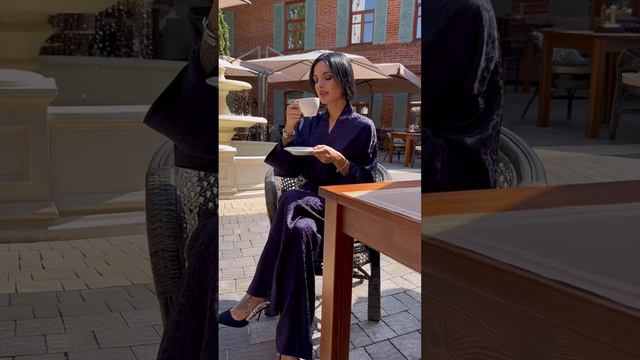 Жакет - кимоно и брюки - роскошный комплект из жаккардовой вискозы смотреть онлайн