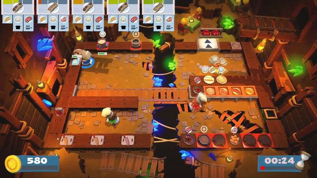 Overcooked 2 - MEAT PATTY ON THE ROOF! - 4 4 Player Gameplay