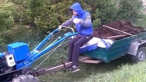 Мотоблок Зубр 12 л.с вывозим органические удобрения ?