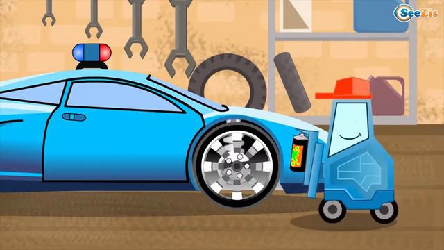 The Blue Police Car help Little Pink Car Kids Animation | Bip Bip Cars & Trucks Cartoon for childre смотреть онлайн
