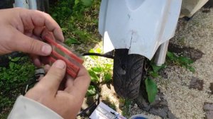 Ремонт бескамерного колеса на электро мопеде своими руками