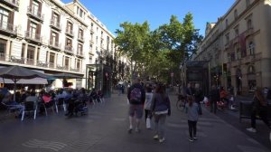 A Walk Along La Rambla of Barcelona, Boqueria Market and Port Vell - in 4K