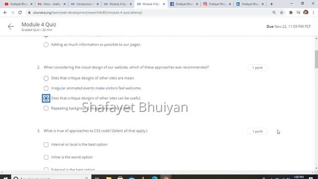 Introduction to Web Development | All Quiz & Assignment Answers | Coursera |University of Californi