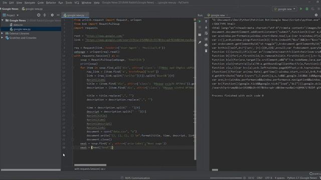 Web Scrape Google News with Python Requests and Beautiful Soup | Part 3 #webscraping #python