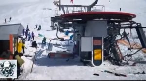 Горнолыжный подъемник в Грузии сошел с ума.Шокирующие кадры!!!