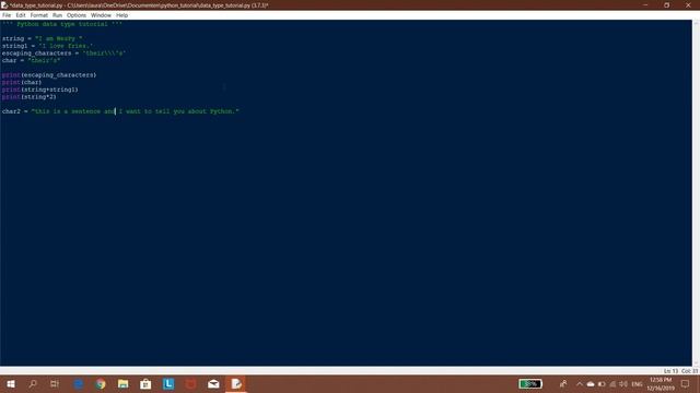PYTHON 3.8 TUTORIAL: STRING DATA TYPE | concatenation, index, immutable, data, __init__ python