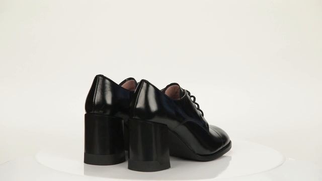 Черные туфли закрытые из кожи на каблуке столбик VS73-144230 смотреть онлайн