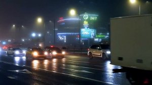 Футаж Туман в Городе. Видео для Монтажа Город в Тумане, Автомобили, Транспорт, Свет Фар Сквозь Тума