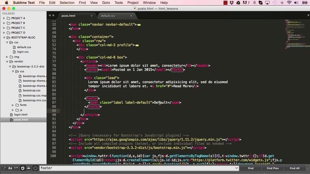 Bootstrap 3 Tutorials [COMPLETE] - Building a blog video for beginners tut # 8 смотреть онлайн