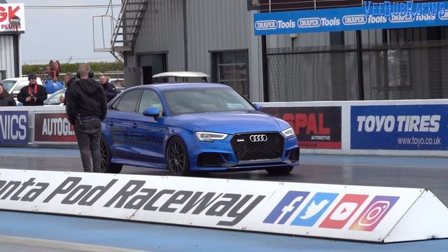 Audi RS3 Saloon 700bhp - 1/4 mile 9.93 @ 144mph смотреть онлайн