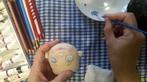 Лицо текстильной куклы. Как нарисовать лицо кукле.  how to draw a doll's face from fabric