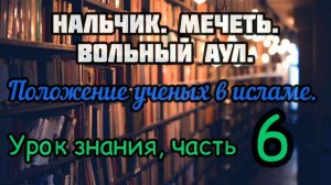 6. Ученые и их положение в исламе. 10.06.2021.   #вольныйаул