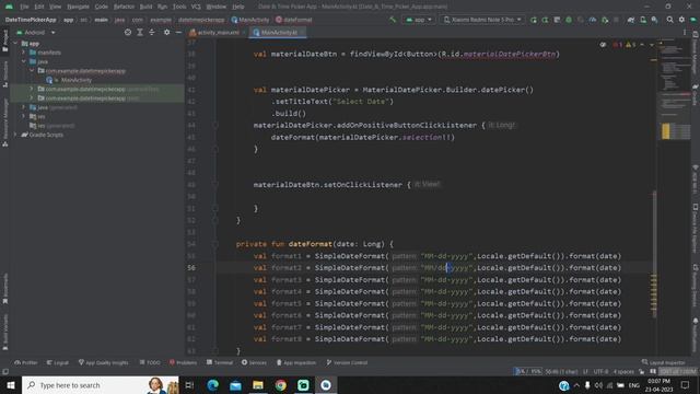 How to Implement Material Date Picker Dialog in Android Studio Kotlin