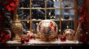 Frame TV Art Screensaver | Snowing Christmas Decorations
