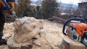 Медведь. Резьба бензопилой. Мастер-класс.