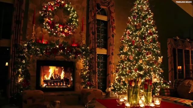 Merry Christmas 2022 - 2 Hours of Classic Christmas Fireplace Music смотреть онлайн