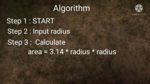 Write an Algorithm to find Area of Circle |Algorithm| Flowchart |