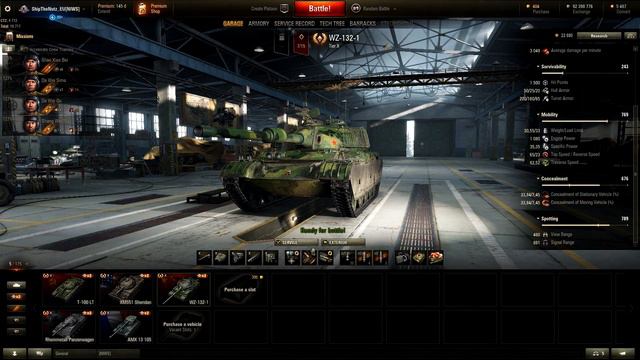 ► WZ-132-1, Tier 10 BULLDOZER! - World of Tanks WZ-132-1 Light Tank Gameplay